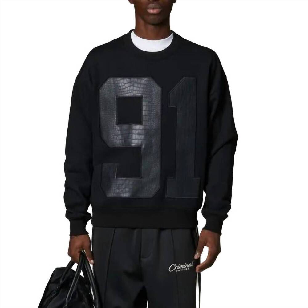 NEW CRIMINAL DAMAGE animal 91 boxy fit sweatshirt in black
